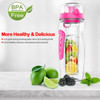 Fruit Infuser Water Bottle 32OZ Juice Shaker Sport w/ Flip Top Lid Anti-Slip Grips For Office Home Sport Running Walking Hiking