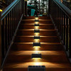 16PCS solar outdoor light, spring camping outdoor light, outdoor LED step light, solar charging, suitable for balconies, terraces, stairs, fences, courtyards, gardens, villas, driveways, paths
