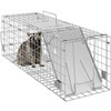 VEVOR Live Animal Cage Trap, 24" x 8" x 8" Humane Cat Trap Galvanized Iron, Folding Animal Trap with Handle for Rabbits, Stray Cats, Squirrels, Raccoons, Groundhogs and Opossums