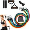 11Pcs Resistance Bands Set Fitness Workout Tubes Exercise Tube Bands Up to 100lbs