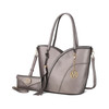 MKF Collection Imogene Two tone Whip Stitches Vegan Leather Women Shoulder bag with Wallet by Mia K