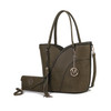 MKF Collection Imogene Two tone Whip Stitches Vegan Leather Women Shoulder bag with Wallet by Mia K