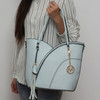 MKF Collection Imogene Two tone Whip Stitches Vegan Leather Women Shoulder bag with Wallet by Mia K