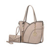 MKF Collection Imogene Two tone Whip Stitches Vegan Leather Women Shoulder bag with Wallet by Mia K