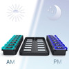 Weekly Pill Organizer 2 Times A Day Airtight Pill Box 7 Day Am Pm Vitamin Case Extra Large Medicine Container Two Week Supplement Holder Daily Medication Storage XL Med Sorter Green Blue