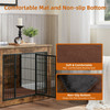 Dog Crate Furniture with Cushion, Wooden Dog Kennel Furniture, Heavy Duty Dog Cage, 32" Dog Kennel with Double Doors, Dog Crates for Small/Medium Dogs, Rustic Brown, M
