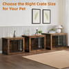 Dog Crate Furniture with Cushion, Wooden Dog Kennel Furniture, Heavy Duty Dog Cage, 32" Dog Kennel with Double Doors, Dog Crates for Small/Medium Dogs, Rustic Brown, M