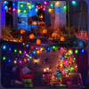 48FTColor Changing Outdoor String Lights , Dimmable String Lights for Outside Waterproof with 16 Shatterproof LED Bulbs, Remote Control Patio Lights for Christmas Halloween Decoration Party Backyard