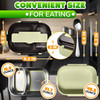 Stainless Steel Lunch Box for Hot Food 48.5 oz Stainless Steel Bento Box Adult with Phone Stand Spoon & Chopsticks 2 Compartment Hot Food Lunch Container with Durable Plastic & Soft Rubber Lid