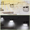 2 Pack Solar Light 2 LEDs Wall Lamp Stair Step Outdoor Waterproof Security Light with Auto On/Off