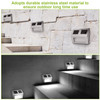 2 Pack Solar Light 2 LEDs Wall Lamp Stair Step Outdoor Waterproof Security Light with Auto On/Off