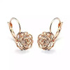 ROSE IS A ROSE 18kt Rose Crystal Earrings In White Yellow And Rose Gold Plating