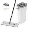 VEVOR Mop and Bucket with Wringer Set, Wet & Dry Use, Flat Mop and Bucket System with 3 Washable Microfiber Pads, Flat Mop with Stainless Steel Handle, Mop Bucket Set for Hardwood Tile Vinyl