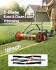 18" Manual Push Reel Lawn Mower 5-Blade Adjustable Height Grass Catcher 4 Wheels