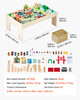 Train Table 84 Pieces Wooden Kids Activity Table with Collapsible Storage Bin
