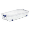 66 Quart Clear Underbed Storage Container with Latch Lid and Wheels, Blue