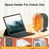 Electric Space Heater - 1200W Energy-Efficient Heater for Indoor Use. This two-speed portable heater fan is perfect for offices, providing adjustable warmth (White)