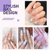 Acrylic Nail Kit, Acrylic Powder and Liquid Set, With Clear, Nude, Pink, White Nail Powder and Monomer, Professional Acrylic Nail Brush Nail Forms for Acrylic Nails Extension, Beginner and Home DIY
