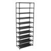 10 Tier Shoe Rack for 30 Pairs Freestanding Modular Organizer with Black Gray Tubes and Fabric Shelves Space Saving Shoe Storage for Entryway Closet Dorm Room Random New or Old Style