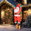 Outsunny 7FT Hanging Christmas Inflatable Santa with Dog, Christmas Blow Up Decoration with Built-in LED Lights for Garden