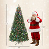 HOMCOM 7.5ft Prelit Christmas Tree with RGB Dynamic LEDs, Remote Control, Daily Timer, Hinged Xmas Tree, Easy Assembly