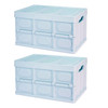 2Pcs 30L Collapsible Storage Bins With Dustproof Lid Waterproof Interior Bag Handle Stackable Storage Box Container Utility Organizer Crate For Campin