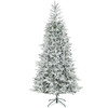 HOMCOM 9 ft Artificial Frosted Christmas Tree with Realistic Branches, Wide Full Spruce, Hinged Xmas Tree, Easy Assembly
