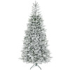 HOMCOM 9 ft Artificial Frosted Christmas Tree with Realistic Branches, Wide Full Spruce, Hinged Xmas Tree, Easy Assembly
