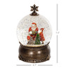 HOMCOM Lighted Christmas Snow Globe with Swirling Glitter, Battery Operated Musical Snow Globe for Holiday, Bronze