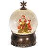 HOMCOM Lighted Christmas Snow Globe with Swirling Glitter, Battery Operated Musical Snow Globe for Holiday, Bronze