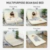 HOMCOM Bean Bag Floor Sofa Bed, Contemporary Plush Wide Folding Floor Mattress, Foam Filling Wall Couch Sleeper, Cream White