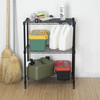 3-Tier Multipurpose Wire Shelving Rack, Black Color,750lbs Load Capacity