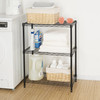 3-Tier Multipurpose Wire Shelving Rack, Black Color,750lbs Load Capacity