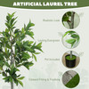 HOMCOM Potted Fake Plant, Lifelike Laurel Artificial Tree with 345 PEVA Leaves for Home Decor, Green HOMCOM Potted Fake Plant, Lifelike Laurel Artificial Tree with 345 PEVA Leaves for Home Decor, Green