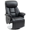 HOMCOM Swivel Recliner, Adjustable PU Leather Upholstered Recliner Chair with Footrest, Padded Arms and Steel Base, Black
