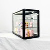 Tempered Glass Top Display Cabinet with Sliding Glass Door and Lock, Standard Aluminum Frame, Display Cabinet with Sliding Glass Door, Lock and LED