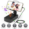 1Pc Cell Phone Stand with HD Surround Wireless Speaker Power Bank Portable Foldable Charging Phone Stand with Anti-Slip Base Compatible with Phone Tablet For Home Office Outdoor