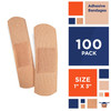 Adhesive Bandages. Pack of 100 Sterile Fabric Bandages 1" x 3" for Wound Protection. Sterile Bandages with Non-Adherent pad. Single use. Individually Wrapped. Easy to Apply.