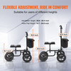 VEVOR Folding Knee Scooter, Carbon Steel Steerable Knee Walker with Height-Adjustable Handlebar & Knee Pad, 12" All-Terrain Wheel, Dual Brakes, Leg Recovery Scooter for Injured Ankle Foot Knee, 350LBS