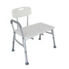 Medical Bathroom Safety Shower Tub Aluminium Alloy Bath Chair Transfer Bench with Wide Seat & Padded Handle White YF