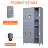 6 Door 72"H Metal Lockers With Lock for Employees,Storage Locker Cabinet for Home Gym Office School Garage,Gray