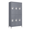 6 Door 72"H Metal Lockers With Lock for Employees,Storage Locker Cabinet for Home Gym Office School Garage,Gray