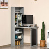 HOMCOM Wall Mounted Table Foldable Desk With Blackboard And Side Shelf, Multi-Function Computer Office Workstation, Gray