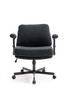 Criss Cross Chair with Wheels and Flip Arms-Comfy Fabric Cross Legged Office Chair with Thick Cushion&Wide Seat, Adjustable Swivel Desk Chair for Home Office, Apartment, Bedroom
