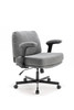Criss Cross Chair with Wheels and Flip Arms-Comfy Fabric Cross Legged Office Chair with Thick Cushion&Wide Seat, Adjustable Swivel Desk Chair for Home Office, Apartment, Bedroom