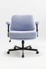 Criss Cross Chair with Wheels and Flip Arms-Comfy Fabric Cross Legged Office Chair with Thick Cushion&Wide Seat, Adjustable Swivel Desk Chair for Home Office, Apartment, Bedroom