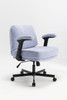 Criss Cross Chair with Wheels and Flip Arms-Comfy Fabric Cross Legged Office Chair with Thick Cushion&Wide Seat, Adjustable Swivel Desk Chair for Home Office, Apartment, Bedroom