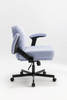 Criss Cross Chair with Wheels and Flip Arms-Comfy Fabric Cross Legged Office Chair with Thick Cushion&Wide Seat, Adjustable Swivel Desk Chair for Home Office, Apartment, Bedroom