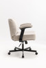 Criss Cross Chair with Wheels and Flip Arms-Comfy Fabric Cross Legged Office Chair with Thick Cushion&Wide Seat, Adjustable Swivel Desk Chair for Home Office, Apartment, Bedroom