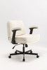 Criss Cross Chair with Wheels and Flip Arms-Comfy Fabric Cross Legged Office Chair with Thick Cushion&Wide Seat, Adjustable Swivel Desk Chair for Home Office, Apartment, Bedroom